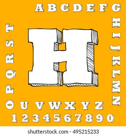 alphabet set free hand drawing design vector illustration

