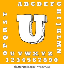 alphabet set free hand drawing design vector illustration
