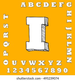 alphabet set free hand drawing design vector illustration