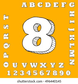 alphabet set free hand drawing design vector illustration


