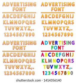 Alphabet, set. Graphic template. Vector illustration