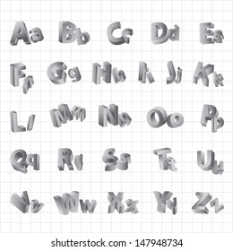 Alphabet Set - Isolated On White Background - Vector Illustration, Graphic Design Editable For Your Design