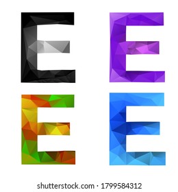 Alphabet Set Letter E Gradient Polygonal Stock Vector (Royalty Free ...