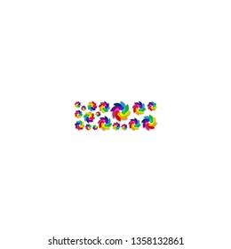 Alphabet set letter Punctuation hyphens, Turbine paper pattern, Renewable wind power concept design illustration isolated on white background, vector eps 10