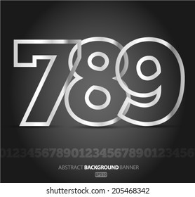  Alphabet Set number  of silver metallic fonts Vector EPS 10 illustration.