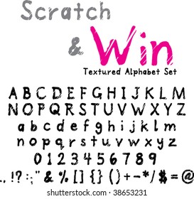Alphabet Set with Numerals and Punctuation - Scratchy