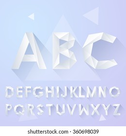 Alphabet set, polygon style. Vector illustration