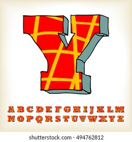 alphabet set red colour design, vector illustration