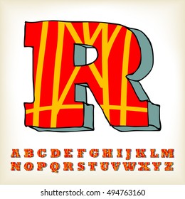 alphabet set red colour design, vector illustration