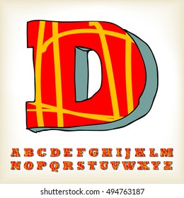alphabet set red colour design, vector illustration