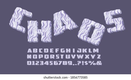 Alphabet set of symbols in the form of irregular line. . 