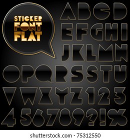 Alphabet set of symbols in the form of stickers. Flat