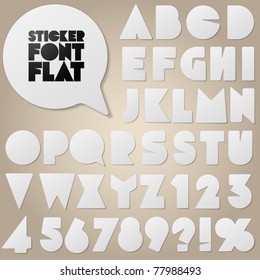 Alphabet set of symbols in the form of stickers. Flat