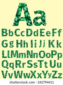 Alphabet set with triangles