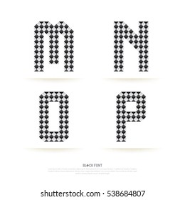 Alphabet set , vector illustration. block style.