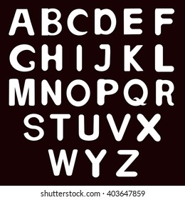 Alphabet Set. Vector illustration of alphabet letters. White alphabetical  english letters