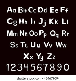 Alphabet Set. Vector illustration of alphabet letters. Alphabet letters and numbers.