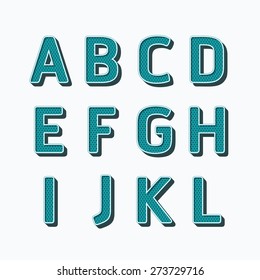 Alphabet set,vector illustration.type fonts set dot color style.