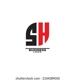 Alphabet SH monogram logo design vector templates, silhouette 