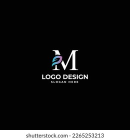 Alphabet with shape abstract mark logo design vector 