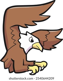 Alphabet shaped animal eagle cartoon vector