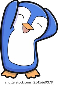 Vector de dibujos animados de pingüino animal en forma de alfabeto