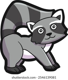 Vetor de desenho animado em forma de alfabeto animal racoon