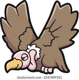 Alphabet shaped animal vulture cartoon vector