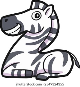 Vetor de desenhos animados em forma de alfabeto de zebra animal