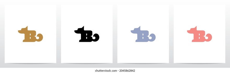 Alphabet Shaped Dog Letter Logo Design B