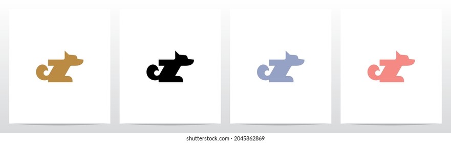 Alphabet Shaped Dog Letter Logo Design Z