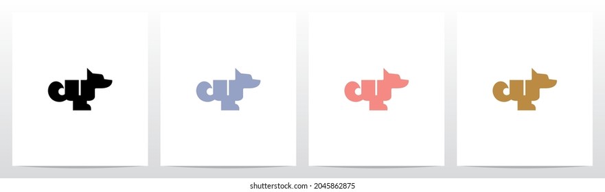 Alphabet Shaped Dog Letter Logo Design Y