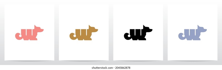 Alphabet Shaped Dog Letter Logo Design W