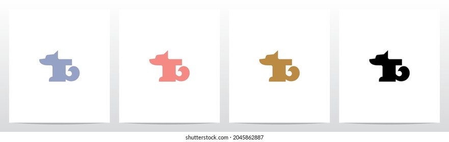 Alphabet Shaped Dog Letter Logo Design T