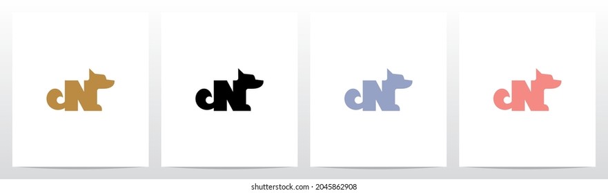 Alphabet Shaped Dog Letter Logo Design N