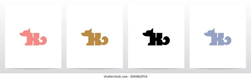 Alphabet Shaped Dog Letter Logo Design K