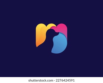 Alphabet Shaped Dog Letter Logo Design W
