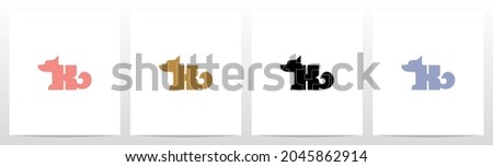 Alphabet Shaped Dog Letter Logo Design K