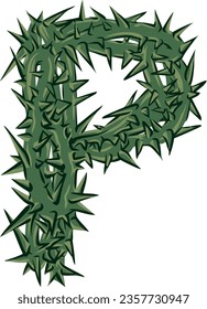 an alphabet with sharp thorn theme