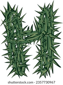 an alphabet with sharp thorn theme