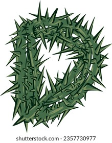 an alphabet with sharp thorn theme