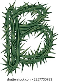 an alphabet with sharp thorn theme