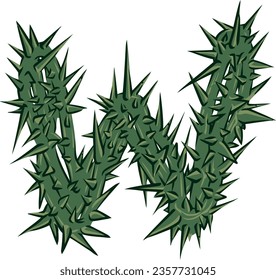 an alphabet with sharp thorn theme