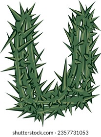 an alphabet with sharp thorn theme