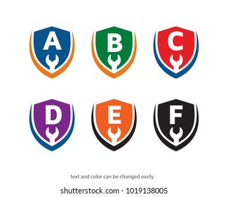 Alphabet and Shield Logo Template Design Vector, Emblem, Design Concept, Creative Symbol, Icon