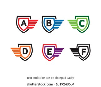 Alphabet and Shield Logo Template Design Vector, Emblem, Design Concept, Creative Symbol, Icon