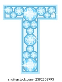 un alfabeto con un tema de diamante brillante