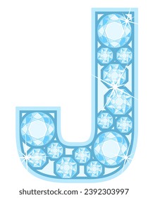 an alphabet with a shiny diamond theme