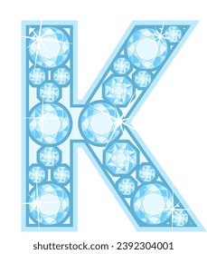 an alphabet with a shiny diamond theme