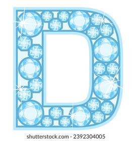 an alphabet with a shiny diamond theme